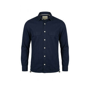Stradivarius Man Navy Blue Utility Overshirt Small Gorpcore Shacket Workwear